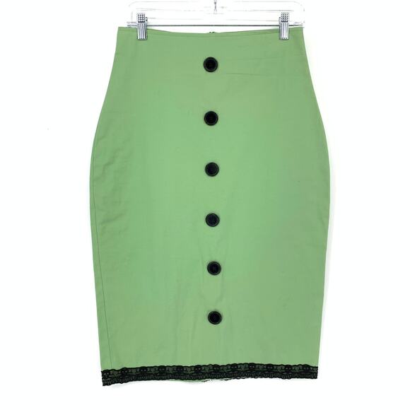Rock Steady Women's Size Large Green Pencil Skirt High Rise Button Detail Casual - Picture 1 of 8